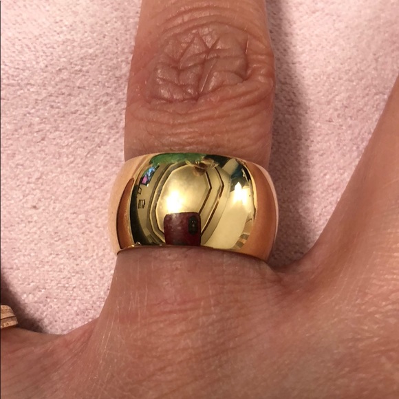 Lady’s 14 K yellow gold wide band. - Picture 3 of 4